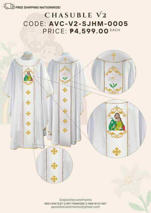 ST.JOSEPH, HUSBAND OF MARY CHASUBLE V2 DESIGNS (AVC-V2-SJHM-0005)