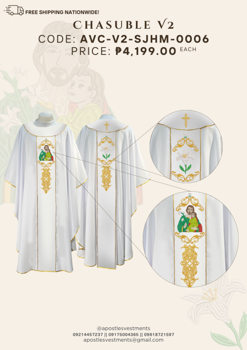 ST.JOSEPH, HUSBAND OF MARY CHASUBLE V2 DESIGNS (AVC-V2-SJHM-0006)