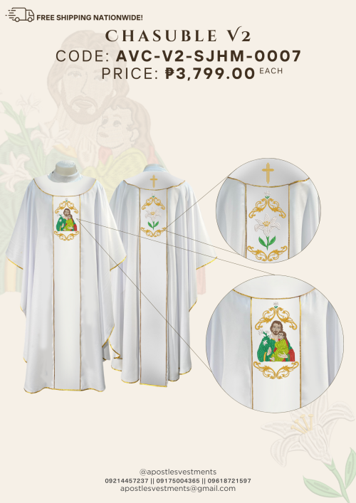 ST.JOSEPH, HUSBAND OF MARY CHASUBLE V2 DESIGNS (AVC-V2-SJHM-0007)