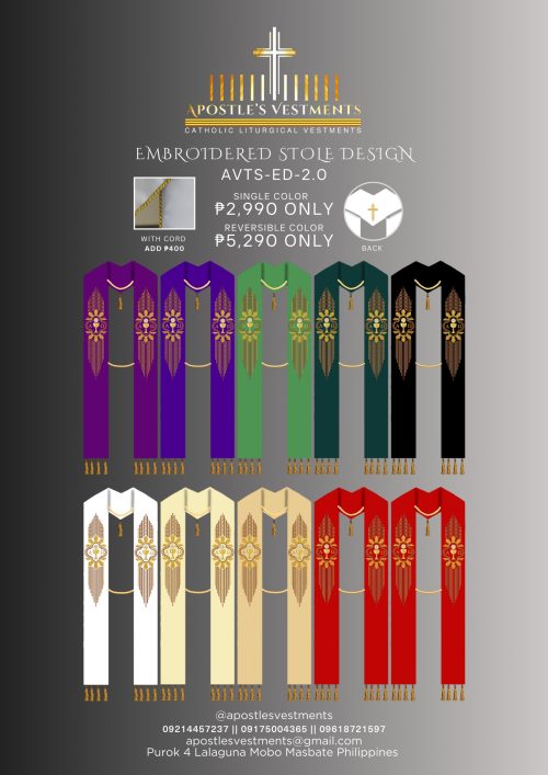 EMBROIDED STOLE DESIGN 1ST EDITION (AVTS-ED-2.0)