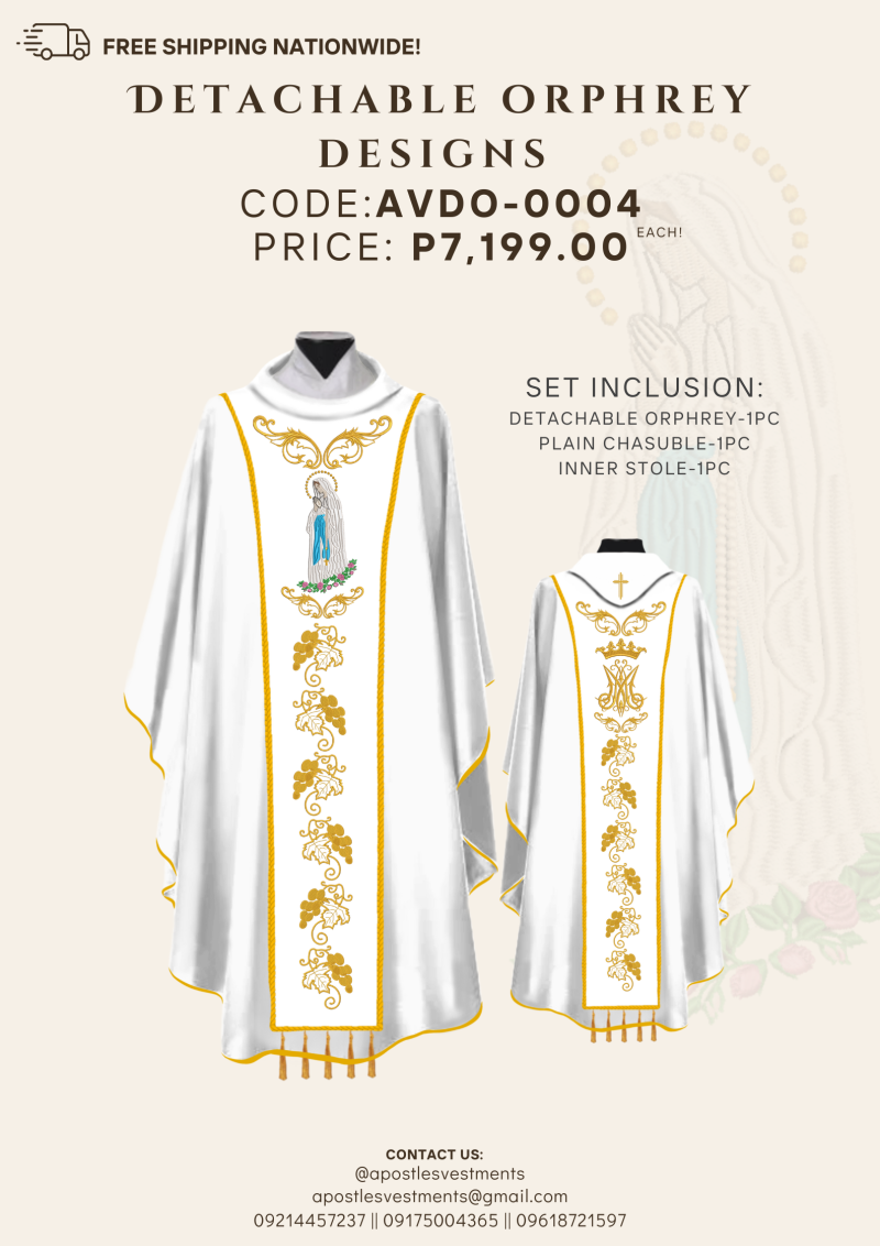OUR LADY OF LOURDES DETACHABLE ORPHREY (AVDO-OLL-0004)