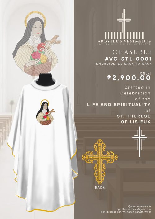 ST. THERESE OF LISIEUX CHASUBLE DESIGN (AVC-STL-0001)