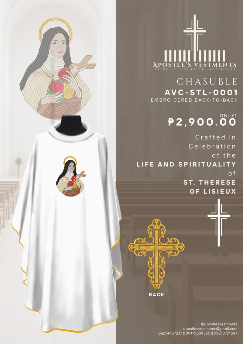 ST. THERESE OF LISIEUX CHASUBLE DESIGN (AVC-STL-0001)
