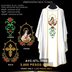 ST. THERESE OF LISIEUX CHASUBLE DESIGN (AVC-STL-0006)