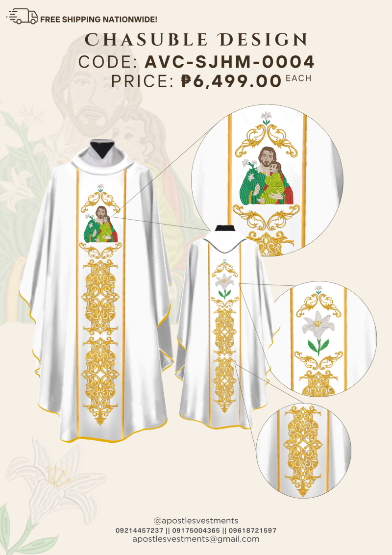 ST. JOSEPH, HUSBAND OF MARY CHASUBLE DESIGNS (AVC-SJHM-0004)