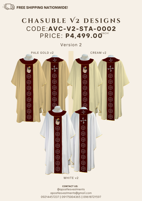 ST. THOMAS AQUINAS CHASUBLE V2 DESIGNS (AVC-V2-STA-0002.V2)