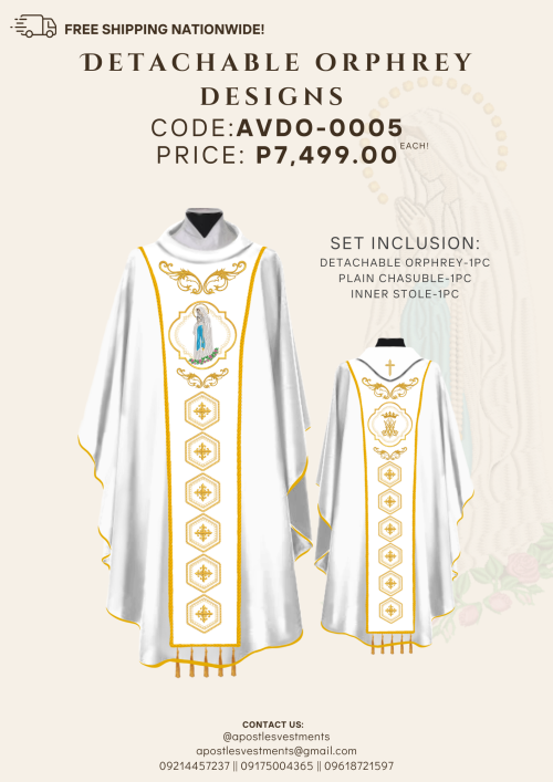 OUR LADY OF LOURDES DETACHABLE ORPHREY (AVDO-OLL-0005)