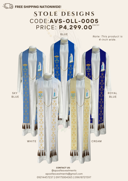 OUR LADY OF LOURDES STOLE DESIGNS (AVS-OLL-0005)