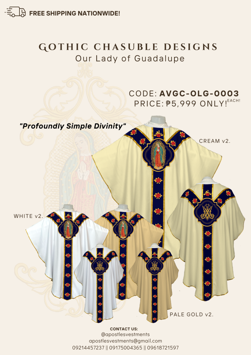 OUR LADY OF GUADALUPE GOTHIC CHASUBLE DESIGNS (AVGC-OLG-0003)