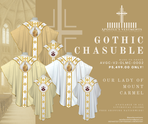 OUR LADY OF MOUNT CARMEL GOTHIC CHASUBLE V2 DESIGNS (AVGC-V2-OLMC-0002)