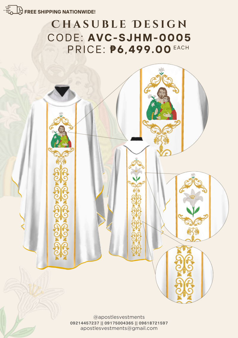 ST. JOSEPH, HUSBAND OF MARY CHASUBLE DESIGNS (AVC-SJHM-0005)
