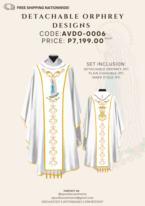 OUR LADY OF LOURDES DETACHABLE ORPHREY (AVDO-OLL-0006)