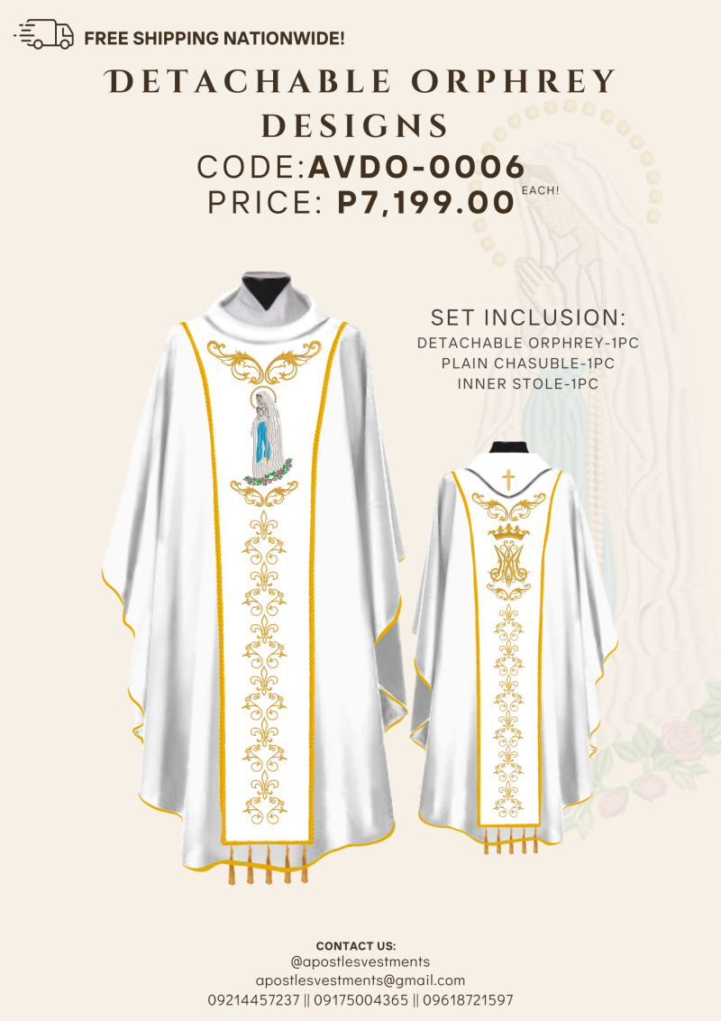 OUR LADY OF LOURDES DETACHABLE ORPHREY (AVDO-OLL-0006)