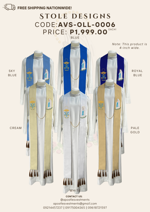 OUR LADY OF LOURDES STOLE DESIGNS (AVS-OLL-0006)