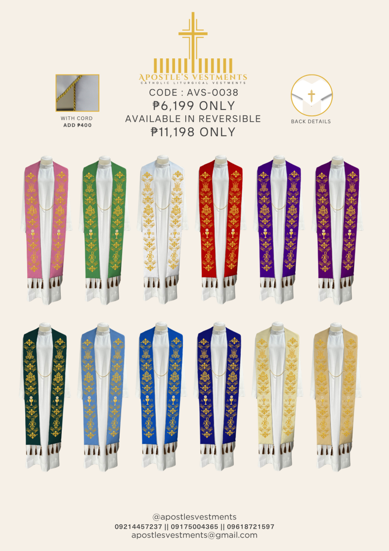 EMBROIDERED STOLE DESIGN (AVS-0038 )