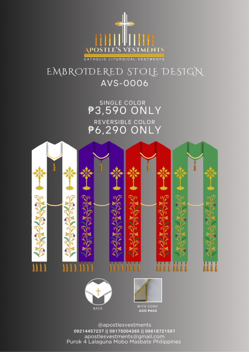 EMBROIDERED STOLE DESIGN (AVS-0006)