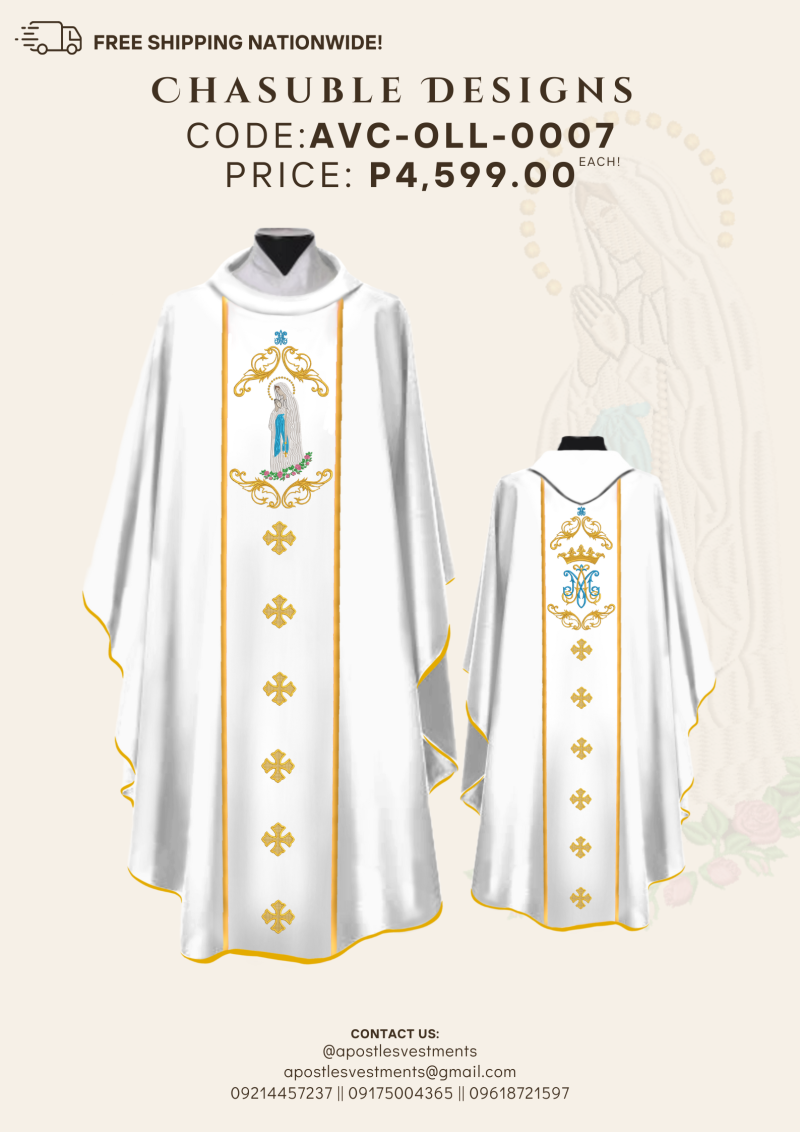OUR LADY OF LOURDES CHASUBLE DESIGNS (AVC-OLL-0007)