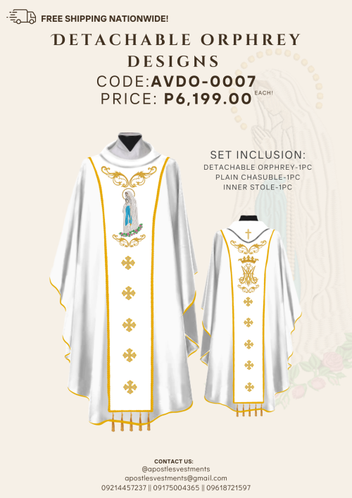 OUR LADY OF LOURDES DETACHABLE ORPHREY (AVDO-OLL-0007)