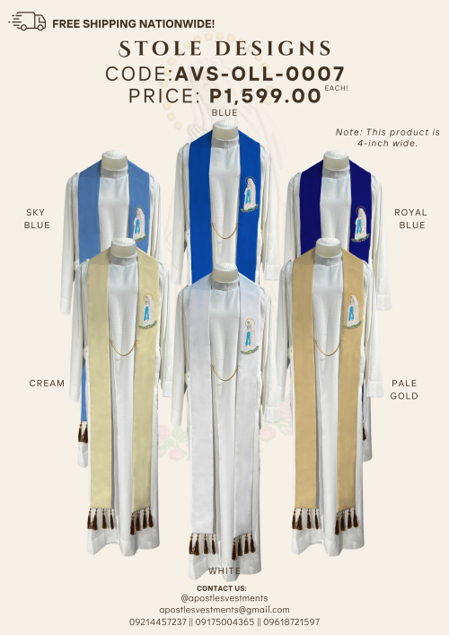 OUR LADY OF LOURDES STOLE DESIGNS (AVS-OLL-0007)