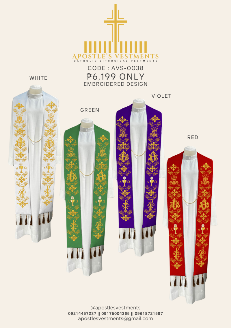 EMBROIDERED STOLE DESIGN (AVS-0038 )