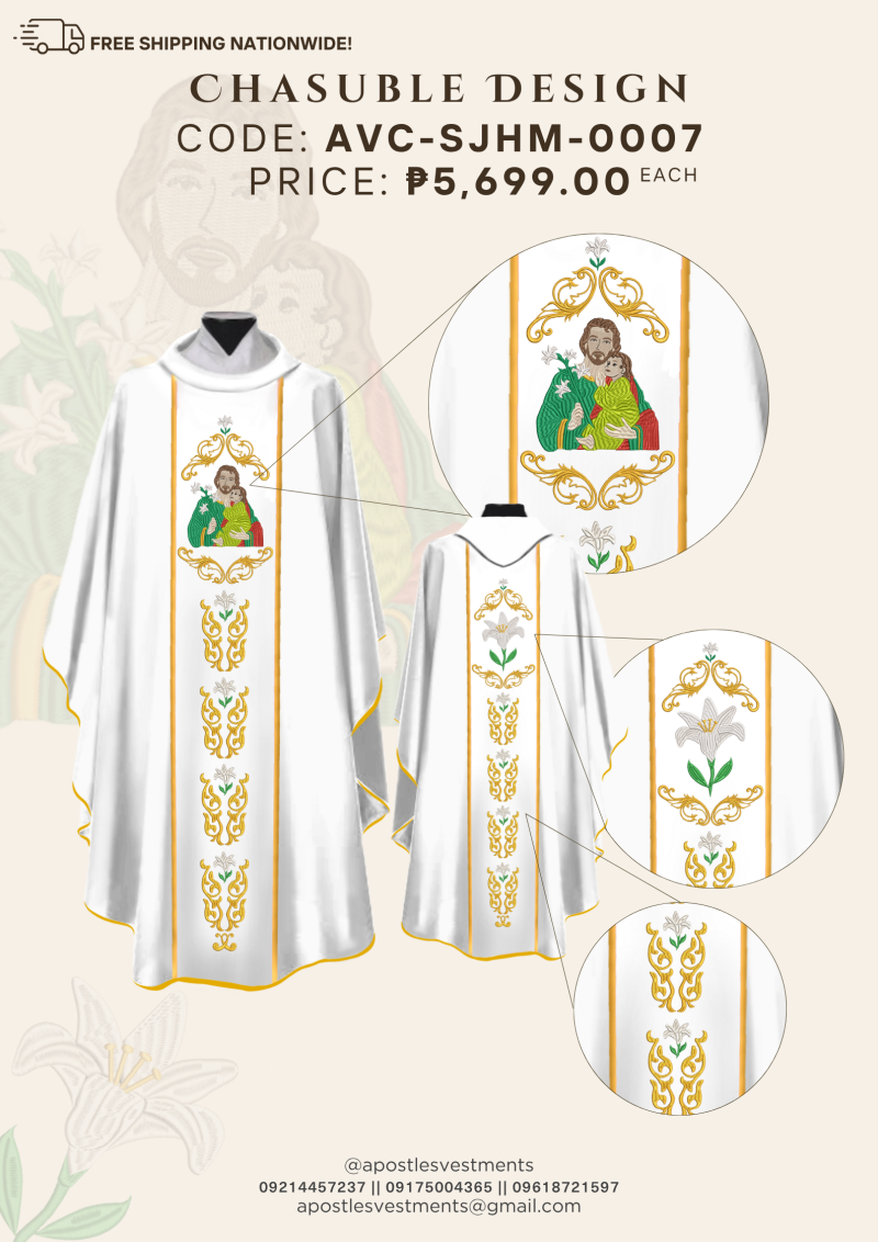 ST. JOSEPH, HUSBAND OF MARY CHASUBLE DESIGNS (AVC-SJHM-0007)