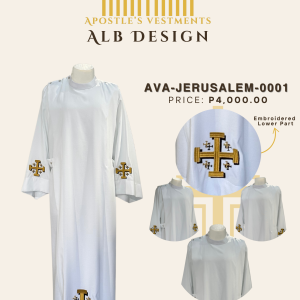 EMBROIDERED ALB DESIGN (AVA-JERUSALEM-0001)