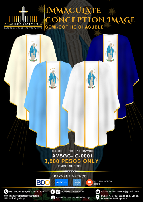 IMMACULATE CONCEPTION SEMI-GOTHIC CHASUBLE (AVSGC-IC-0001)