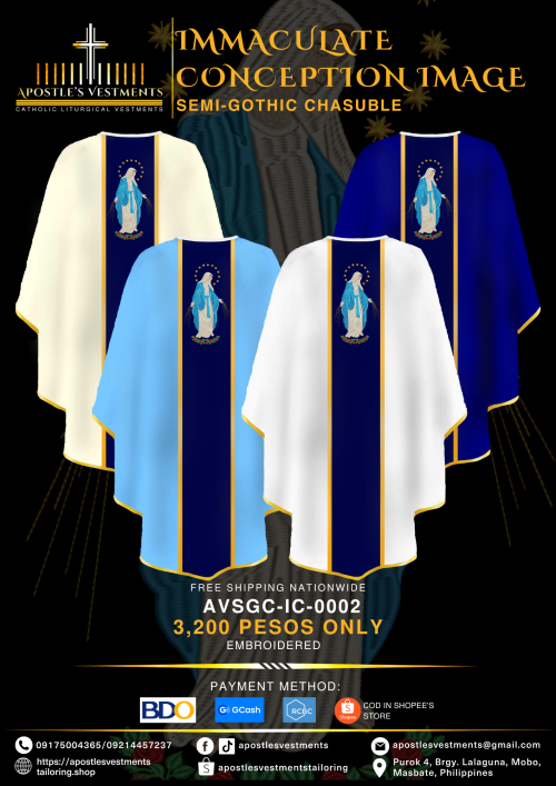 IMMACULATE CONCEPTION SEMI-GOTHIC CHASUBLE (AVSGC-IC-0002)