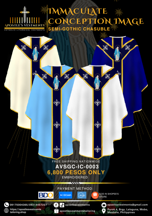 IMMACULATE CONCEPTION SEMI-GOTHIC CHASUBLE (AVSGC-IC-0003)