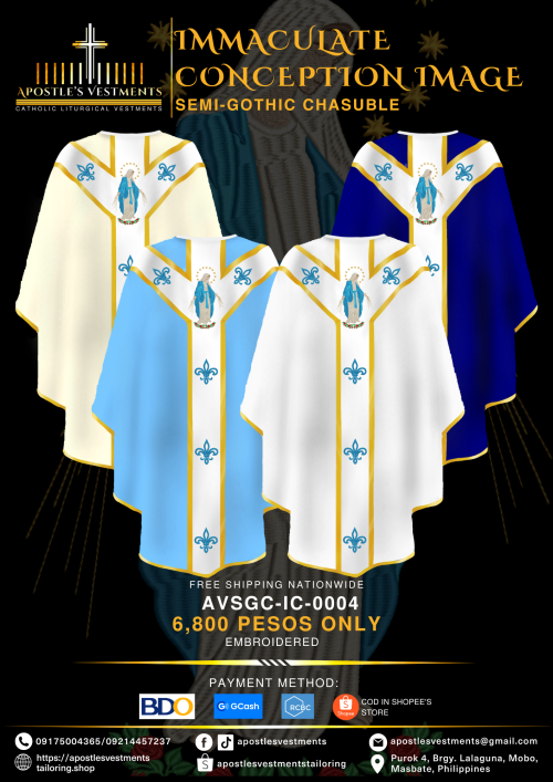IMMACULATE CONCEPTION SEMI-GOTHIC CHASUBLE (AVSGC-IC-0004)