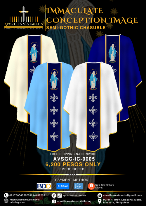 IMMACULATE CONCEPTION SEMI-GOTHIC CHASUBLE (AVSGC-IC-0005)
