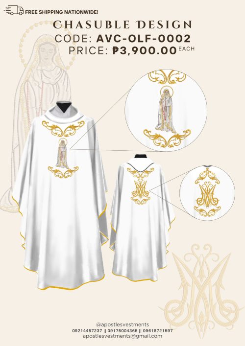 OUR LADY OF FATIMA CHASUBLE DESIGNS (AVC-OLF-0002)
