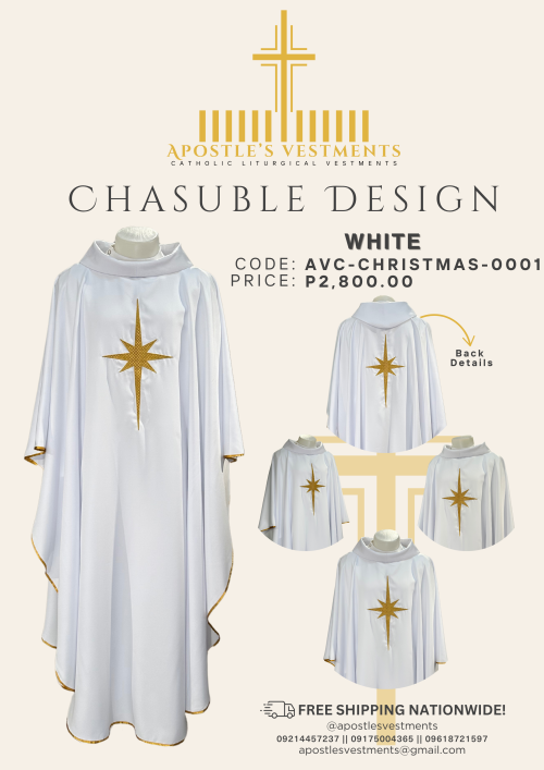 EMBROIDERED CHRISTMAS CHASUBLE DESIGN (AVC-CHRISTMAS-0001)