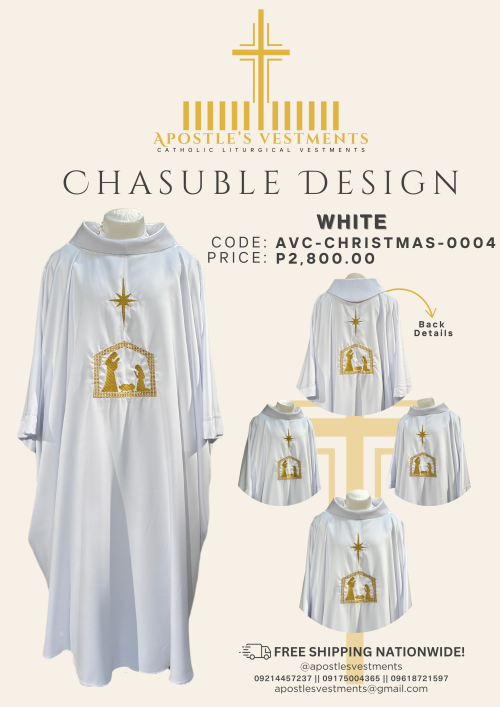 EMBROIDERED CHRISTMAS CHASUBLE DESIGN (AVC-CHRISTMAS-0004)