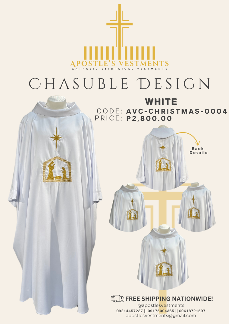 EMBROIDERED CHRISTMAS CHASUBLE DESIGN (AVC-CHRISTMAS-0004)