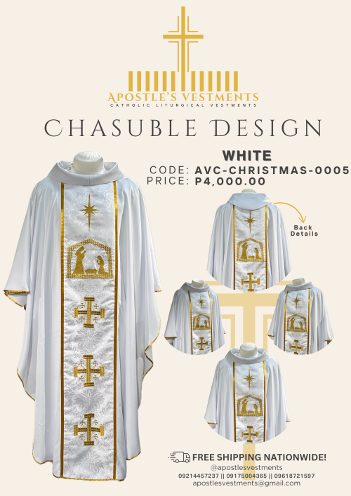 EMBROIDERED CHRISTMAS CHASUBLE DESIGN (AVC-CHRISTMAS-0005)