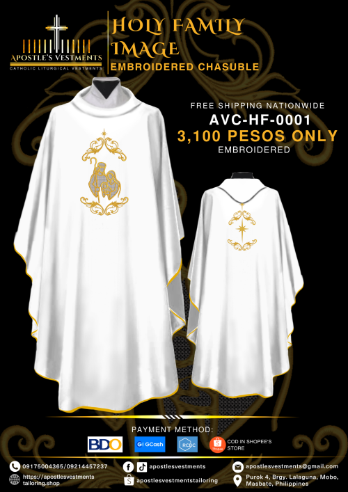 HOLY FAMILY EMBROIDERED CHASUBLE (AVC-HF-0001)