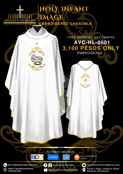 HOLY INFANT EMBROIDERED CHASUBLE (AVC-HL-0001)