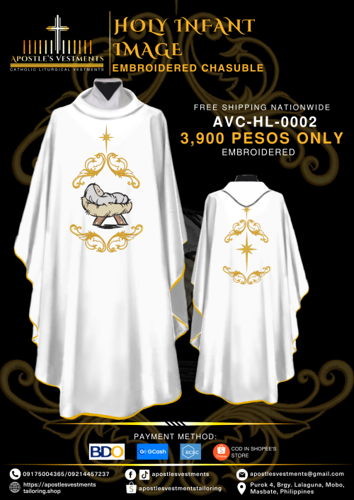 HOLY INFANT EMBROIDERED CHASUBLE (AVC-HL-0002)