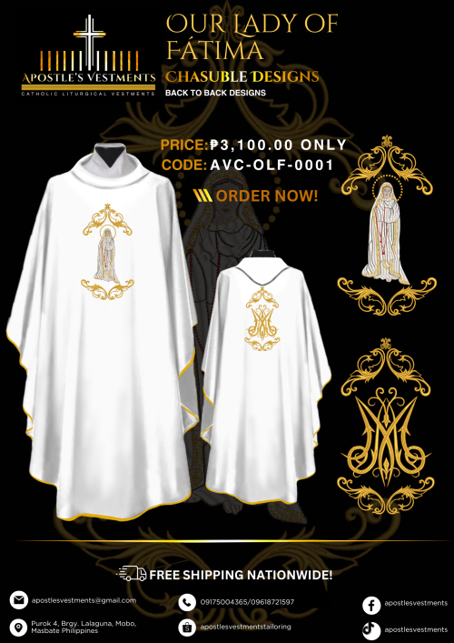 OUR LADY OF FATIMA CHASUBLE DESIGNS (AVC-OLF-0001)