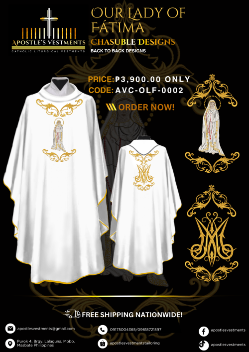 OUR LADY OF FATIMA CHASUBLE DESIGNS (AVC-OLF-0002)