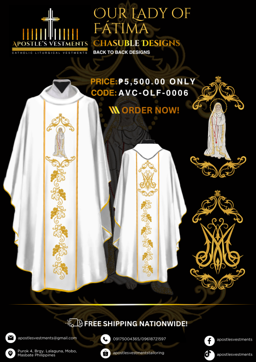 OUR LADY OF FATIMA CHASUBLE DESIGNS (AVC-OLF-0006)