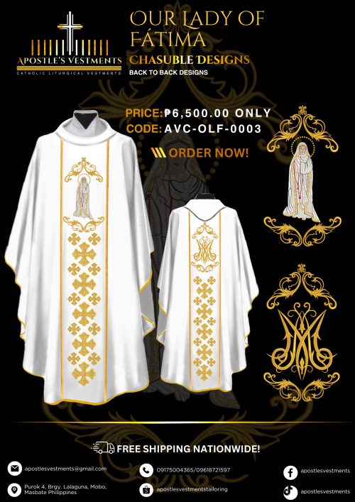 OUR LADY OF FATIMA CHASUBLE DESIGNS (AVC-OLF-0003)