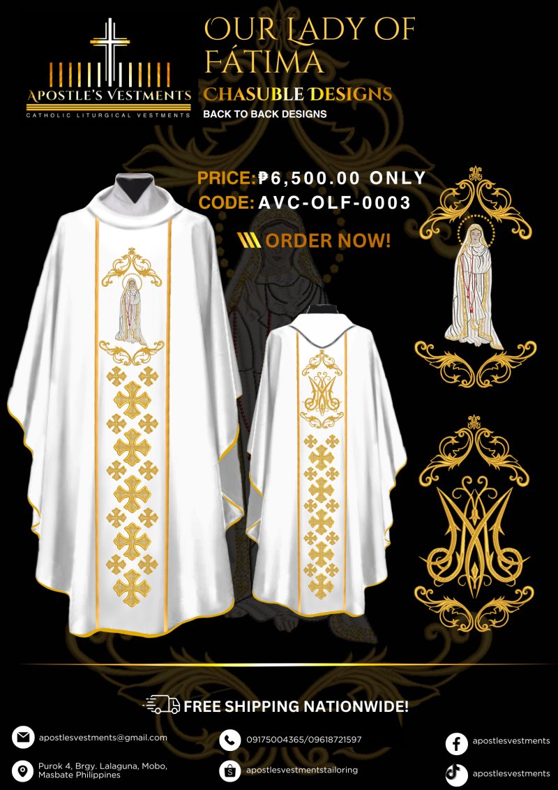 OUR LADY OF FATIMA CHASUBLE DESIGNS (AVC-OLF-0003)