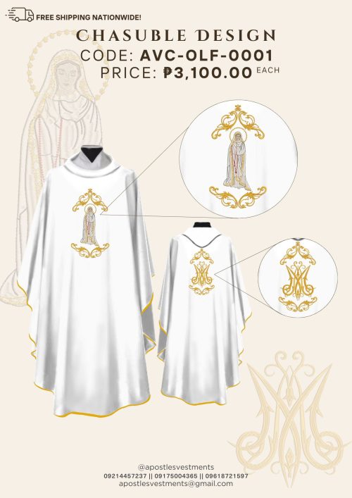 OUR LADY OF FATIMA CHASUBLE DESIGNS (AVC-OLF-0001)