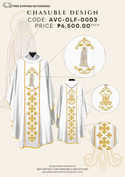 OUR LADY OF FATIMA CHASUBLE DESIGNS (AVC-OLF-0003)