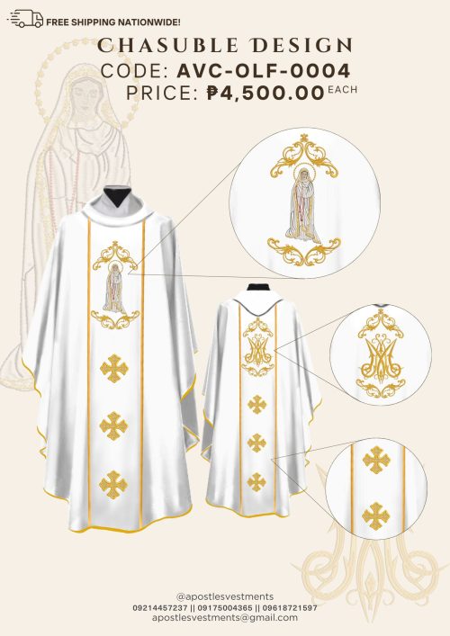 OUR LADY OF FATIMA CHASUBLE DESIGNS (AVC-OLF-0004)
