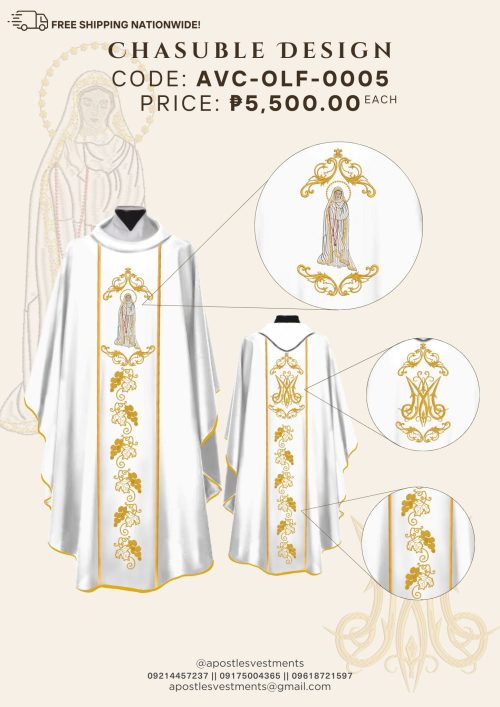 OUR LADY OF FATIMA CHASUBLE DESIGNS (AVC-OLF-0005)
