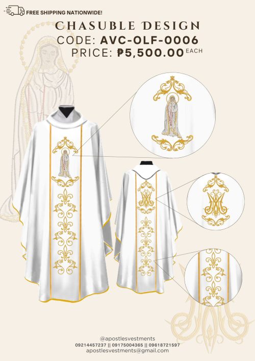 OUR LADY OF FATIMA CHASUBLE DESIGNS (AVC-OLF-0006)