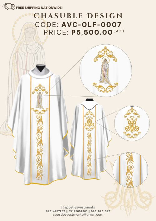 OUR LADY OF FATIMA CHASUBLE DESIGNS (AVC-OLF-0007)